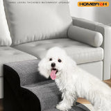 3-step foam pet stairs with washable cover for senior dogs